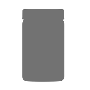 Eine einfache, graue Silhouette eines geschlossenen Glases, aufrecht auf weißem Hintergrund dargestellt.